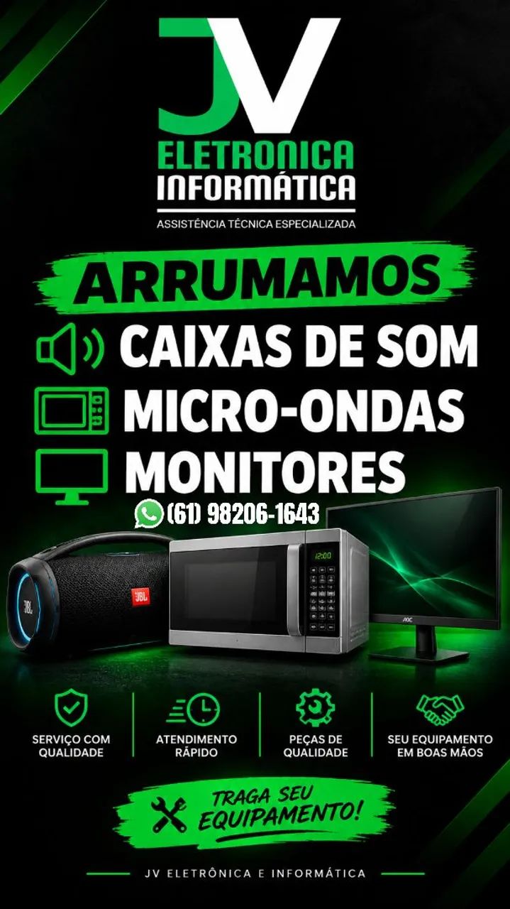 ARRUMAMOS, CAIXA DE SOM, MICRO-ONDAS,  MONITORES 