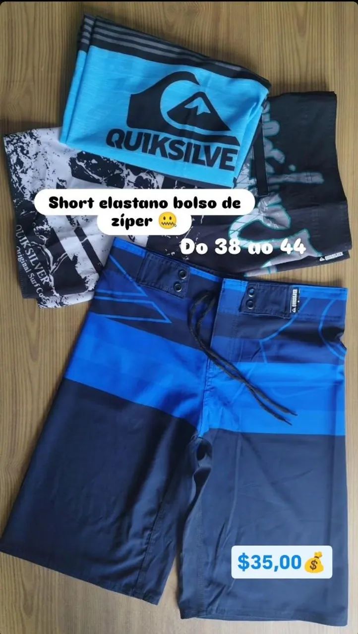 Short elastano bolso de zíper (TAM do 38 ao 44) 