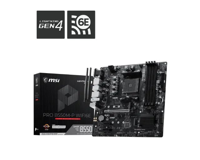 Placa Mãe, MSI PRO B550M-P, WIFI6 E - LOJA CONCEITUADA