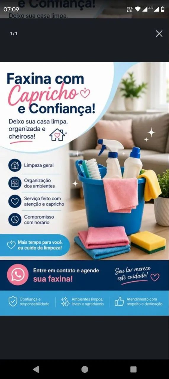 Serviços de Faxina e Limpeza Residencial