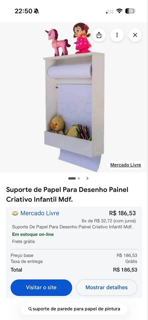 Suporte para papel para desenho - infantil