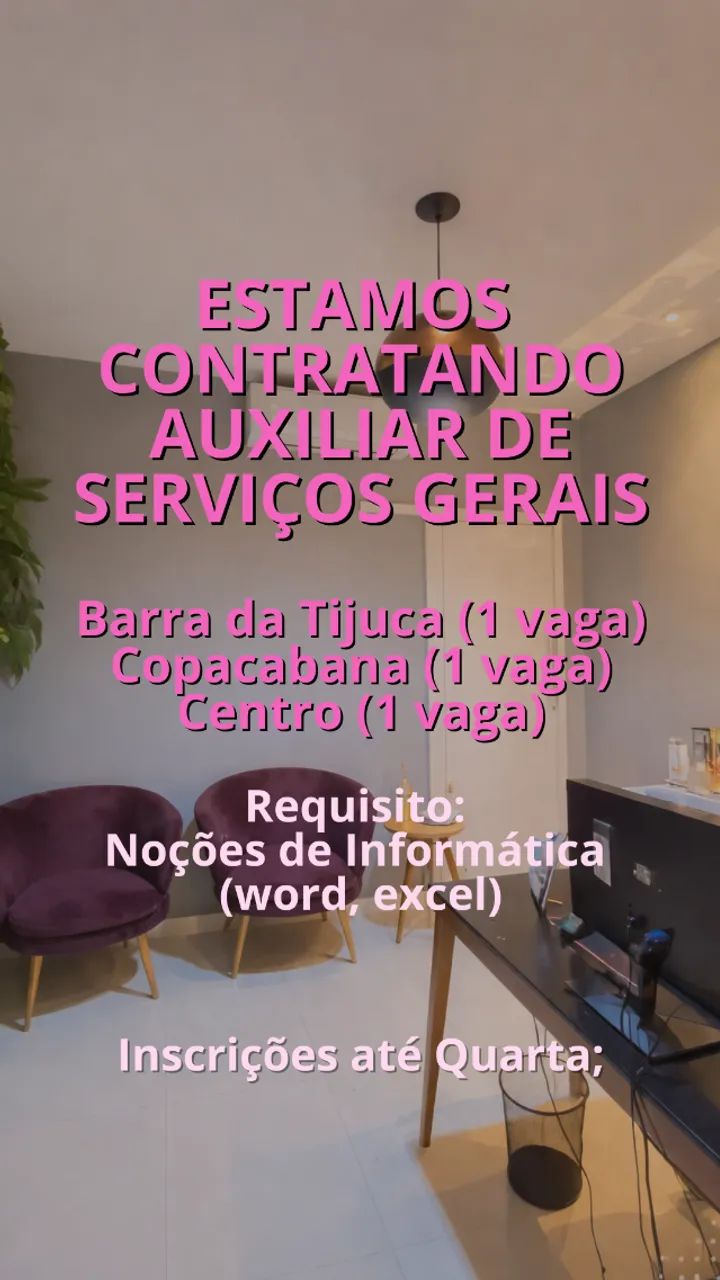 Vaga de Auxiliar de Serviços Gerais no Centro