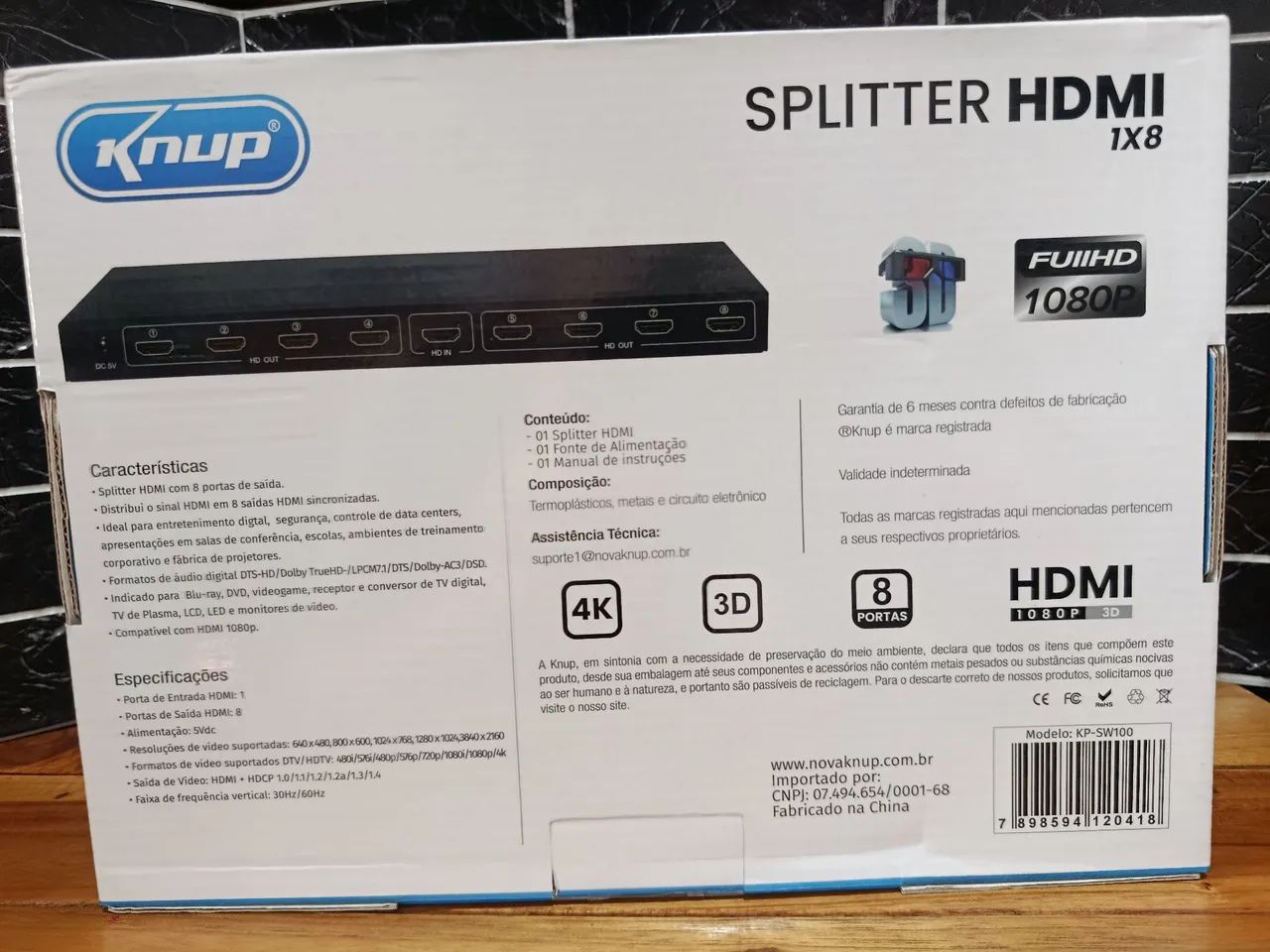 Splitter HDMI com distribuição 1x8 saídas simultâneas  / MEGA PROMOÇÃO  - Foto 2