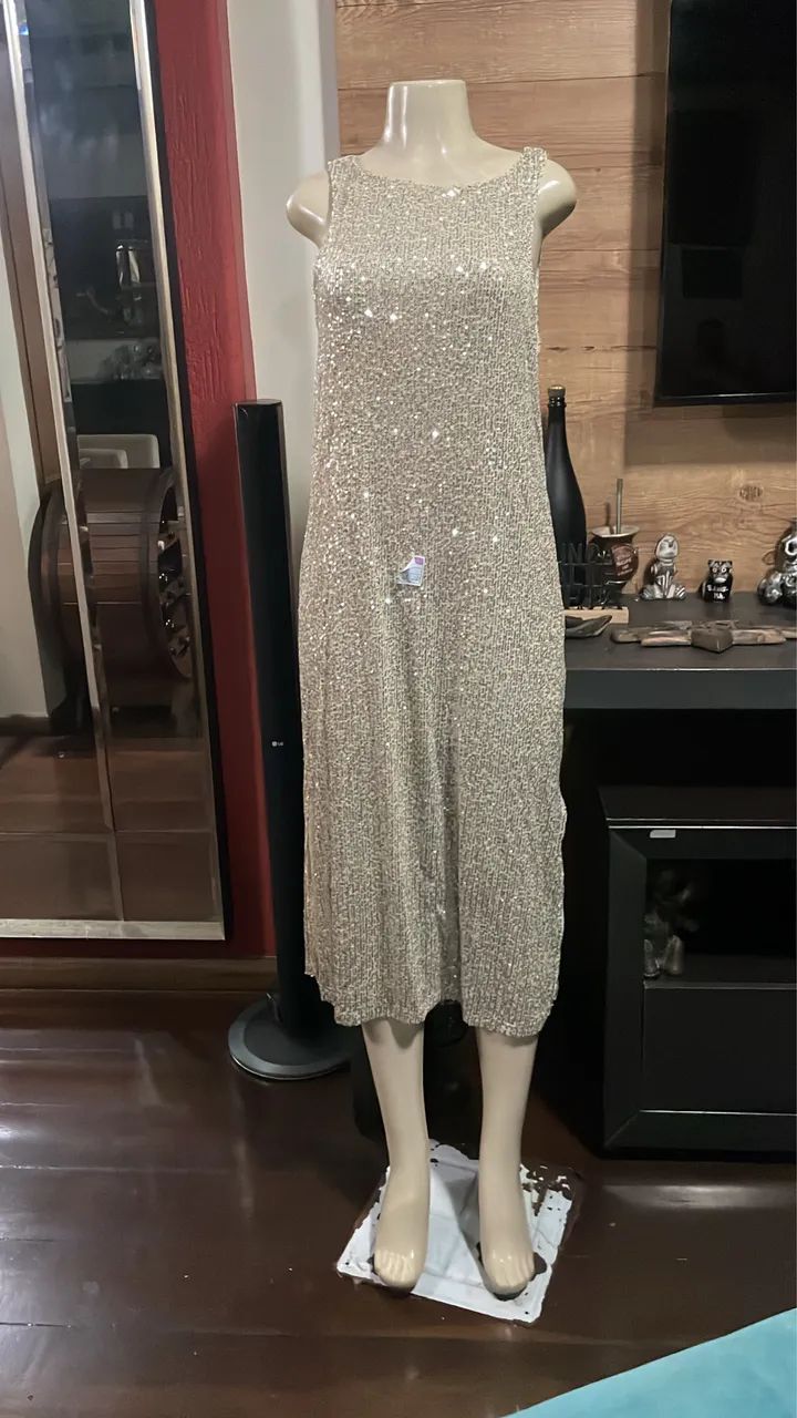 Vestido marfim em paête  - Foto 3