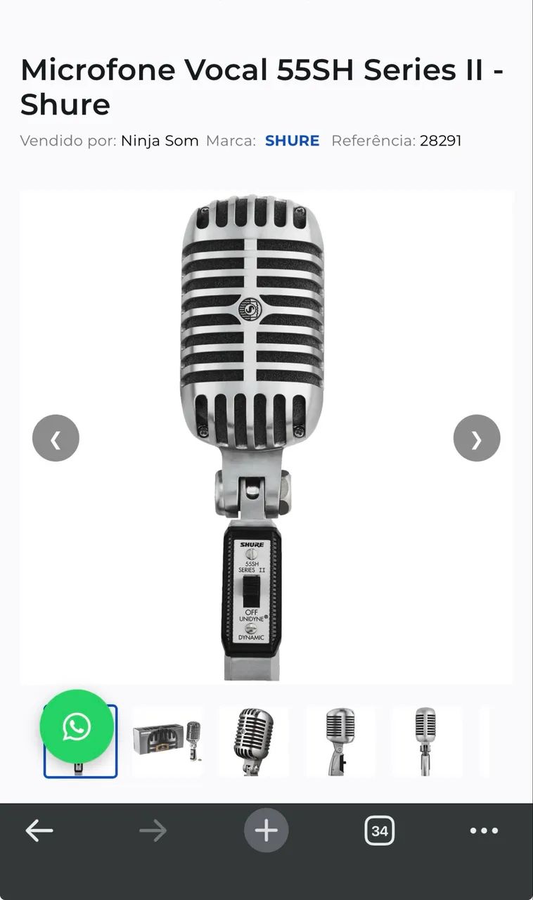 Microfone Shure 55SH NOVINHO - Foto 3