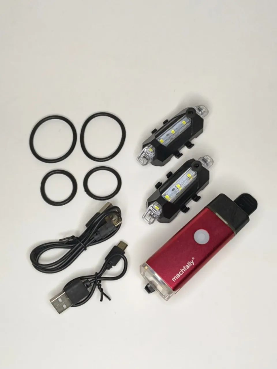 Kit Lanterna Para Bicicleta Sinalizador Farol Bike Recarregável - Pronta Entrega - Foto 6