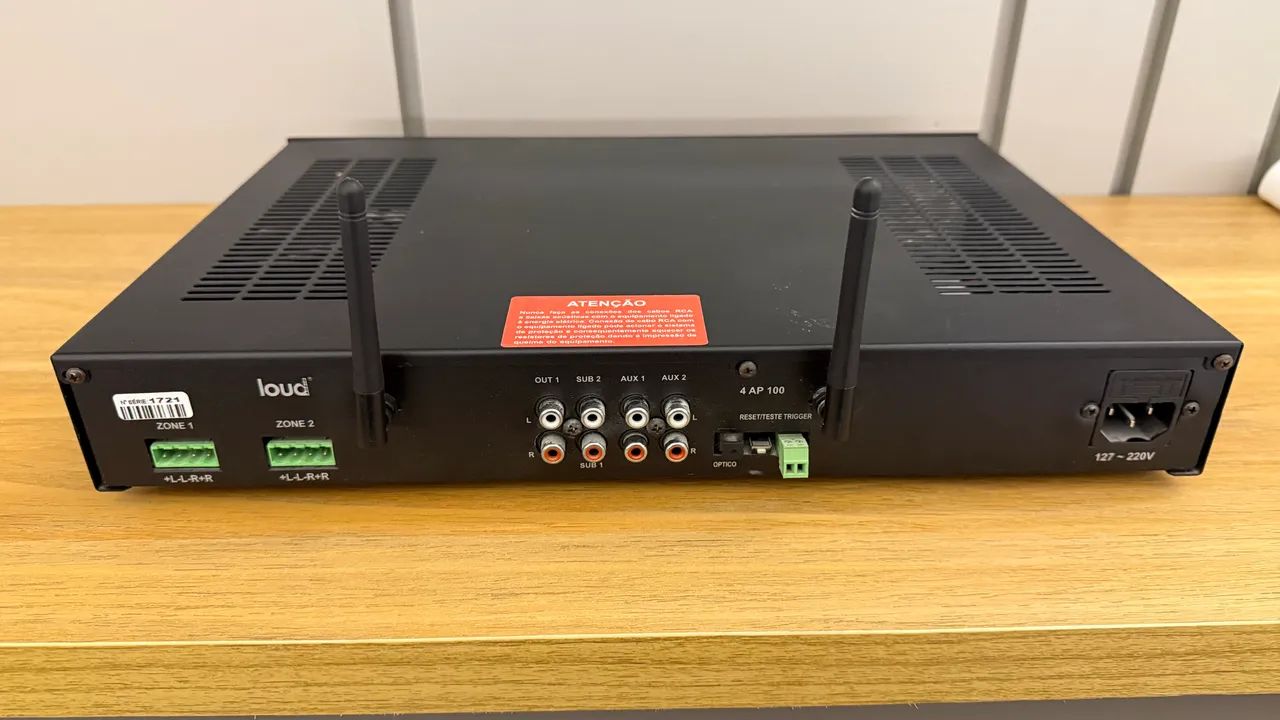 Amplificador Loud 2 zonas 400W com Bluetooth - 4 AP 100 - Foto 4
