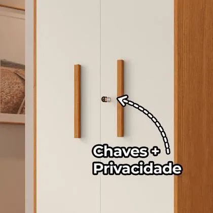 Multiuso 2P Abrir Com Chave e Pés Cinamomo / Off White  - Foto 2