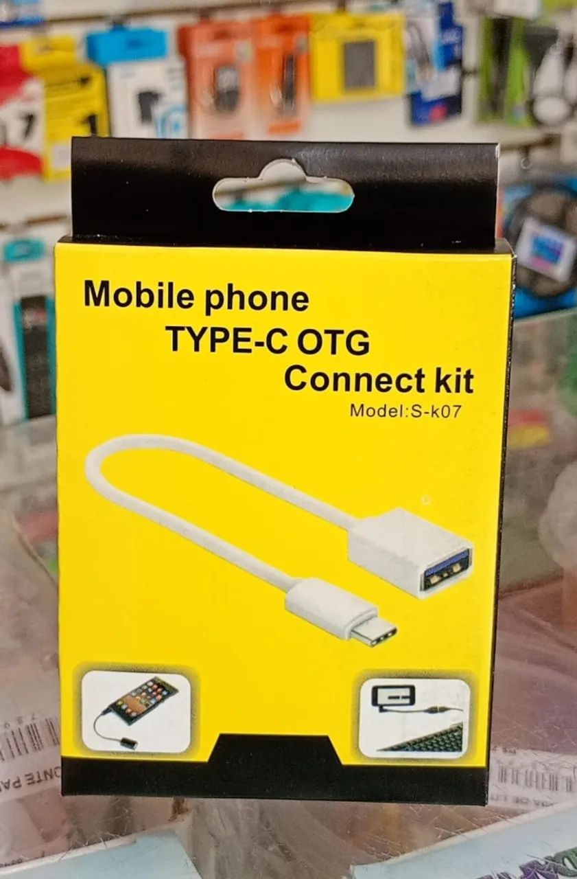 Cabo Adaptador OTG Tipo C Para USB Para Celular Mouse Teclado - Novo