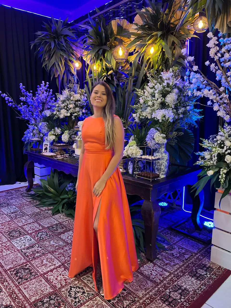 Vestido longo laranja