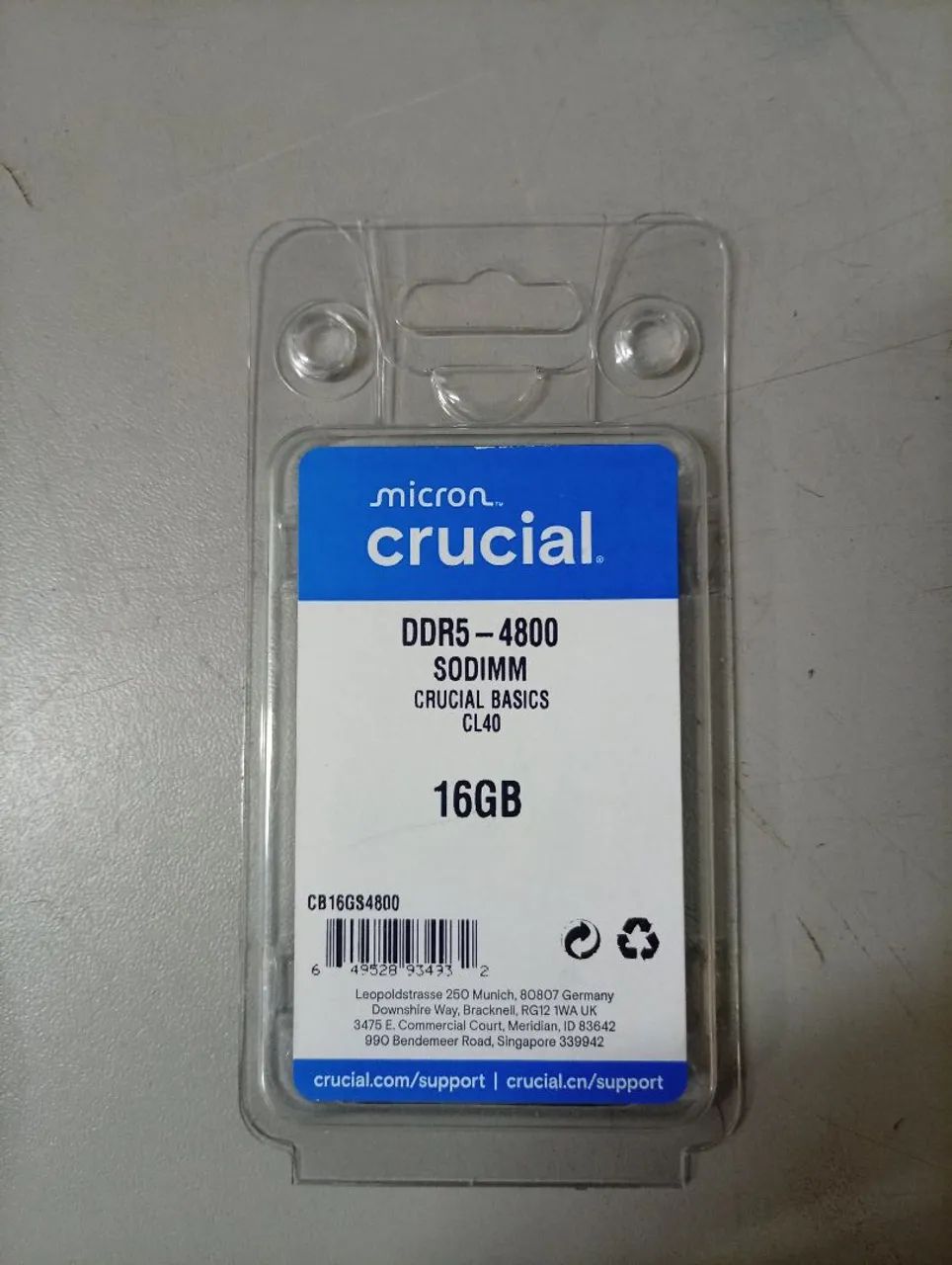 Memória crucial dd5-480016 GB 