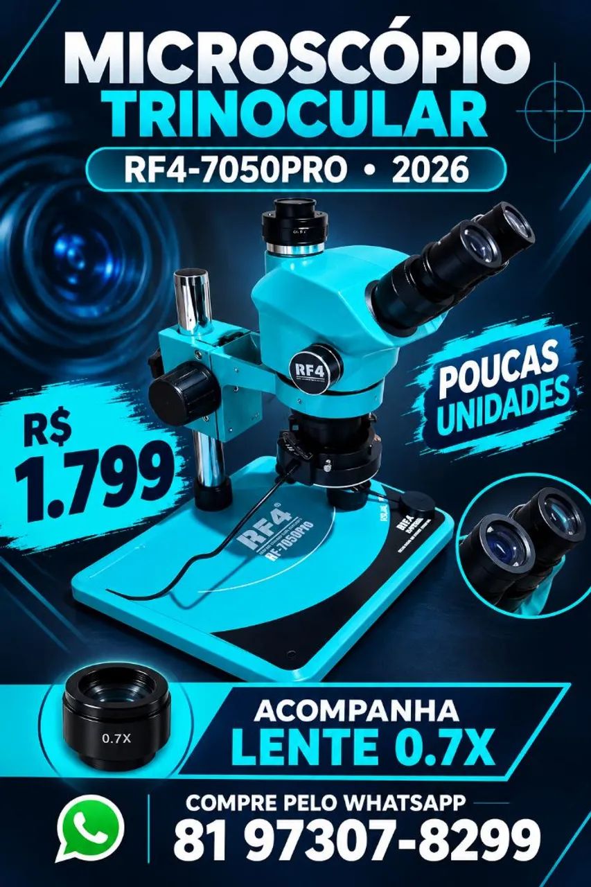 Microscópio trinocular RF4 7050pro