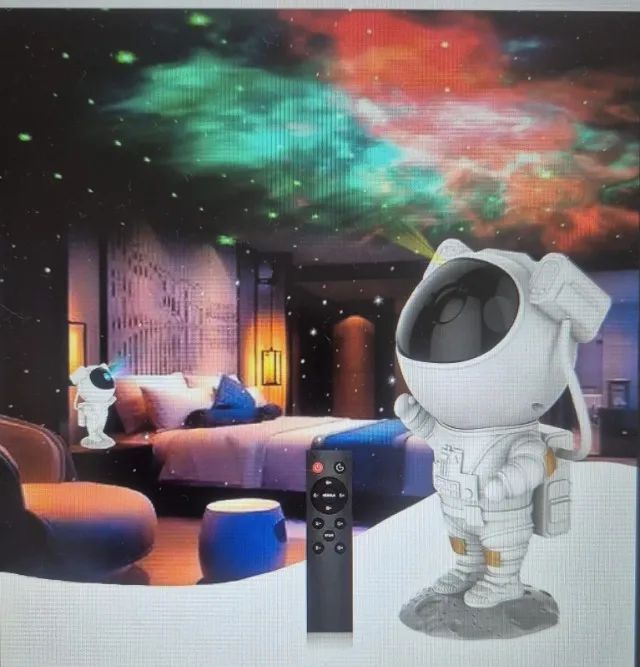 Luminária Galáxia Projetor de Luz Astronauta Multi efeitos - Foto 4
