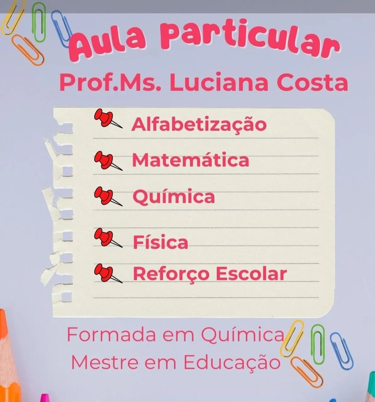 Aula Particular - Matemática e Química 