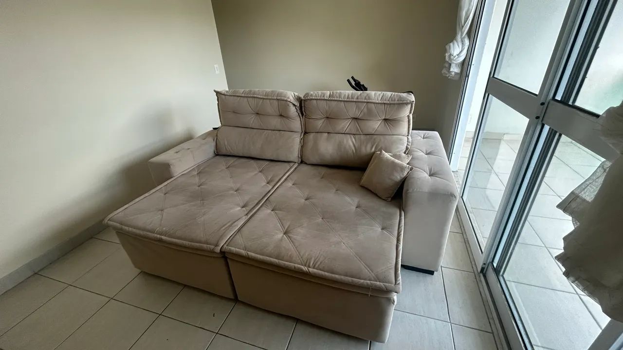 Sofá retrátil e reclinável suede - Foto 4