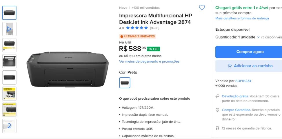 Impressora HP  - Foto 3
