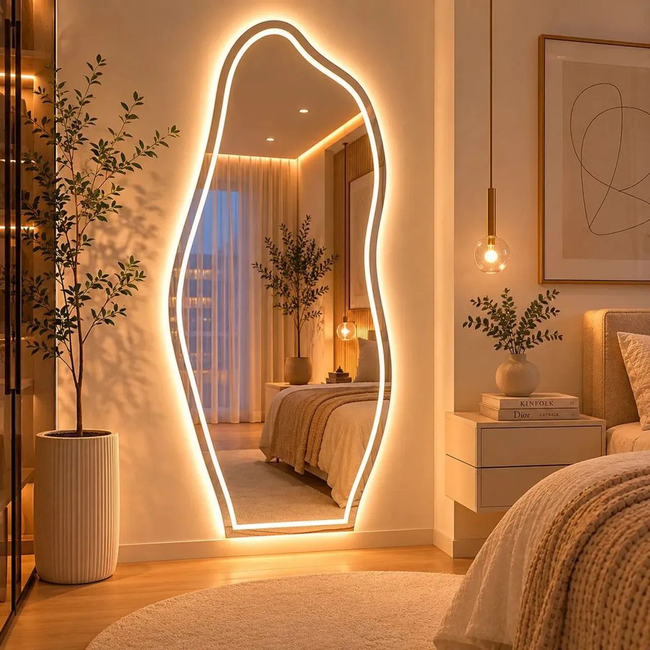 Espelho orgânico com LED 
