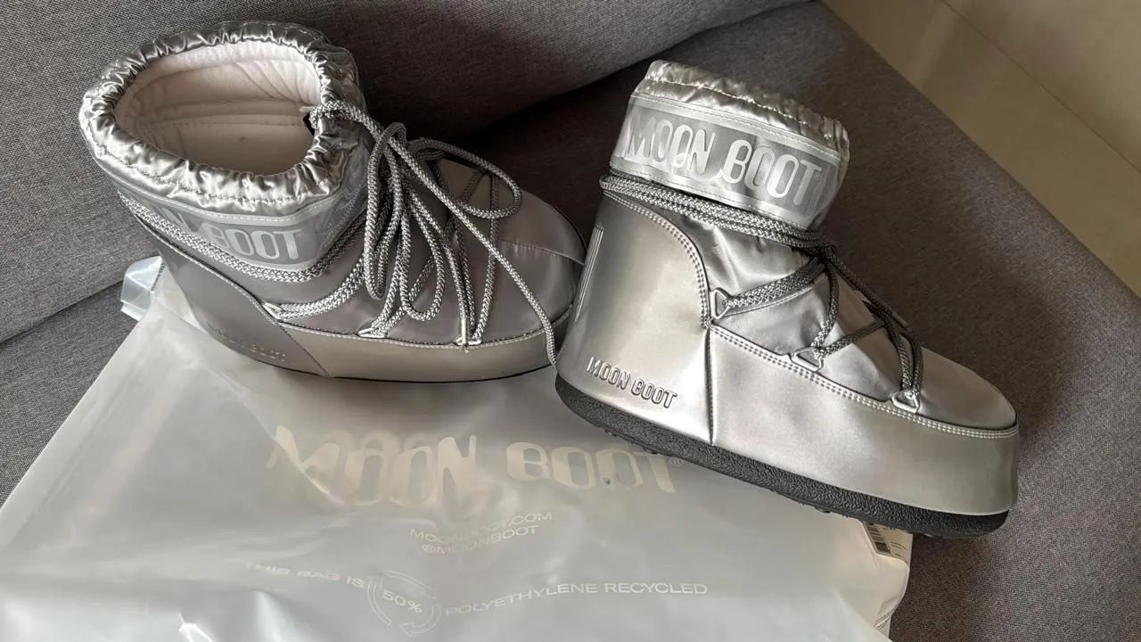 Bota De Neve Moon Boot Icon Low Glance Prateada Original  - Foto 2
