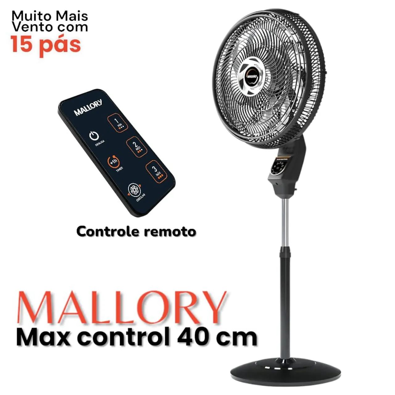 VENTILADOR DE COLUNA MALLORY COM CONTROLE REMOTO 