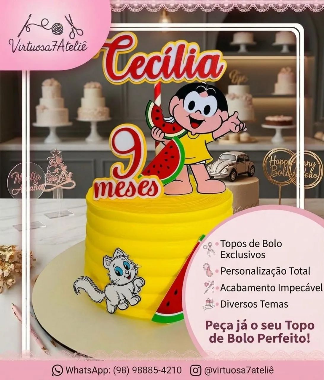 Topo de bolo vários temas