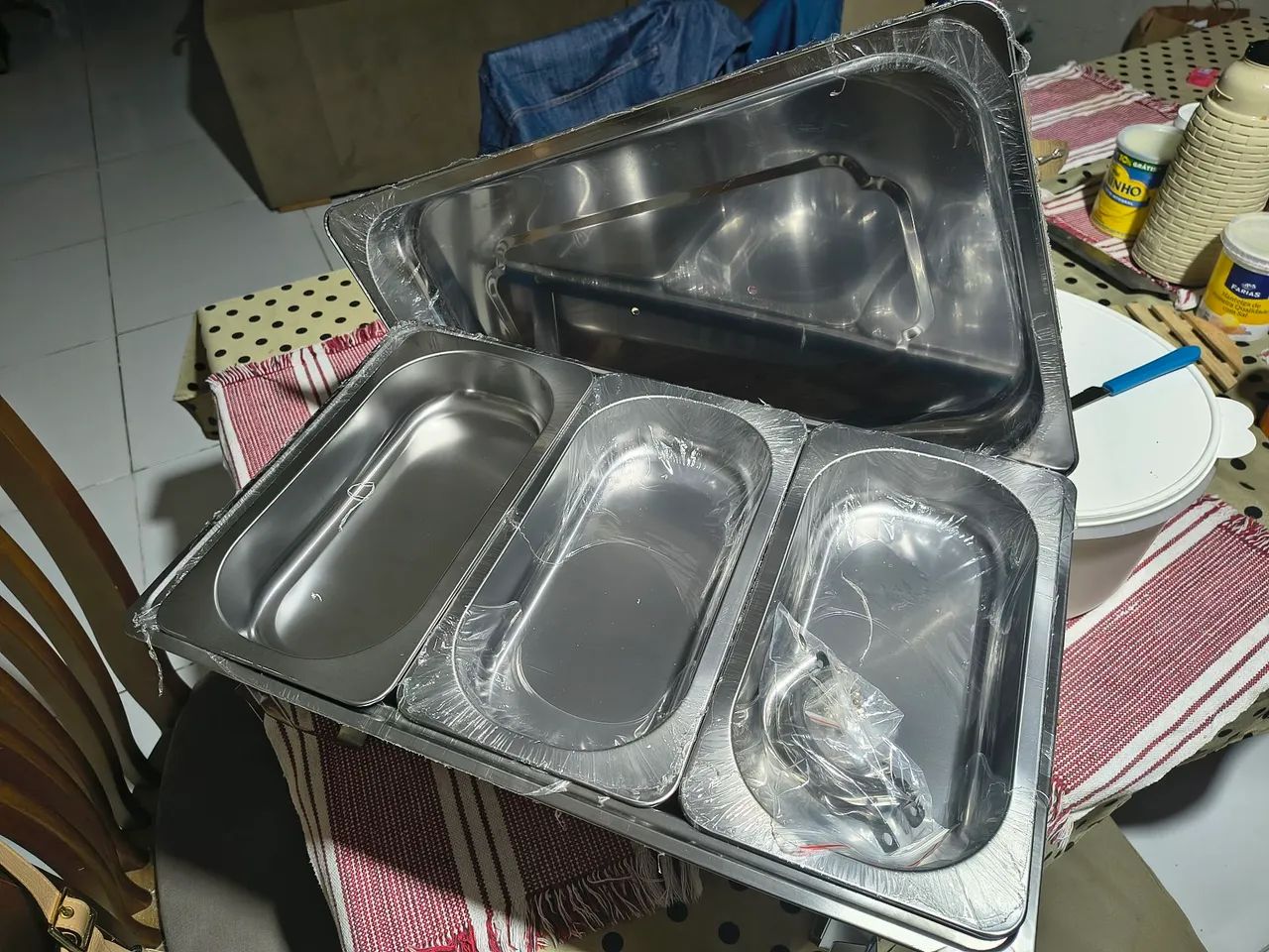 RÉCHAUD PROFISSIONAL RETANGULAR INOX - 3 DIVISÓRIAS | 2 ACENDEDORES - Foto 5
