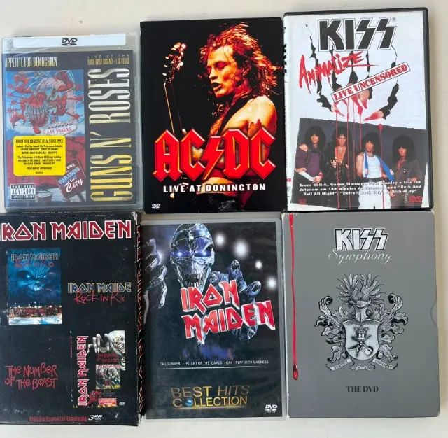 DVD´s - ACDC, Kiss, Iron Maiden e Guns
