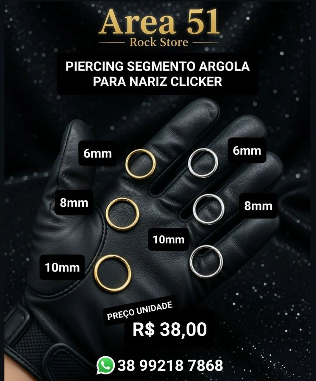 Piercing Nariz argola segmento fina ( preço unidade)  - Foto 3