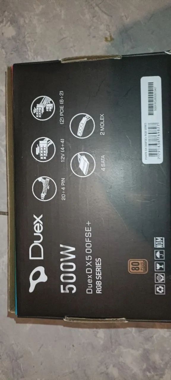 Fonte Duex DX500FSE+ 500W 80 Plus Bronze RGB - Foto 2