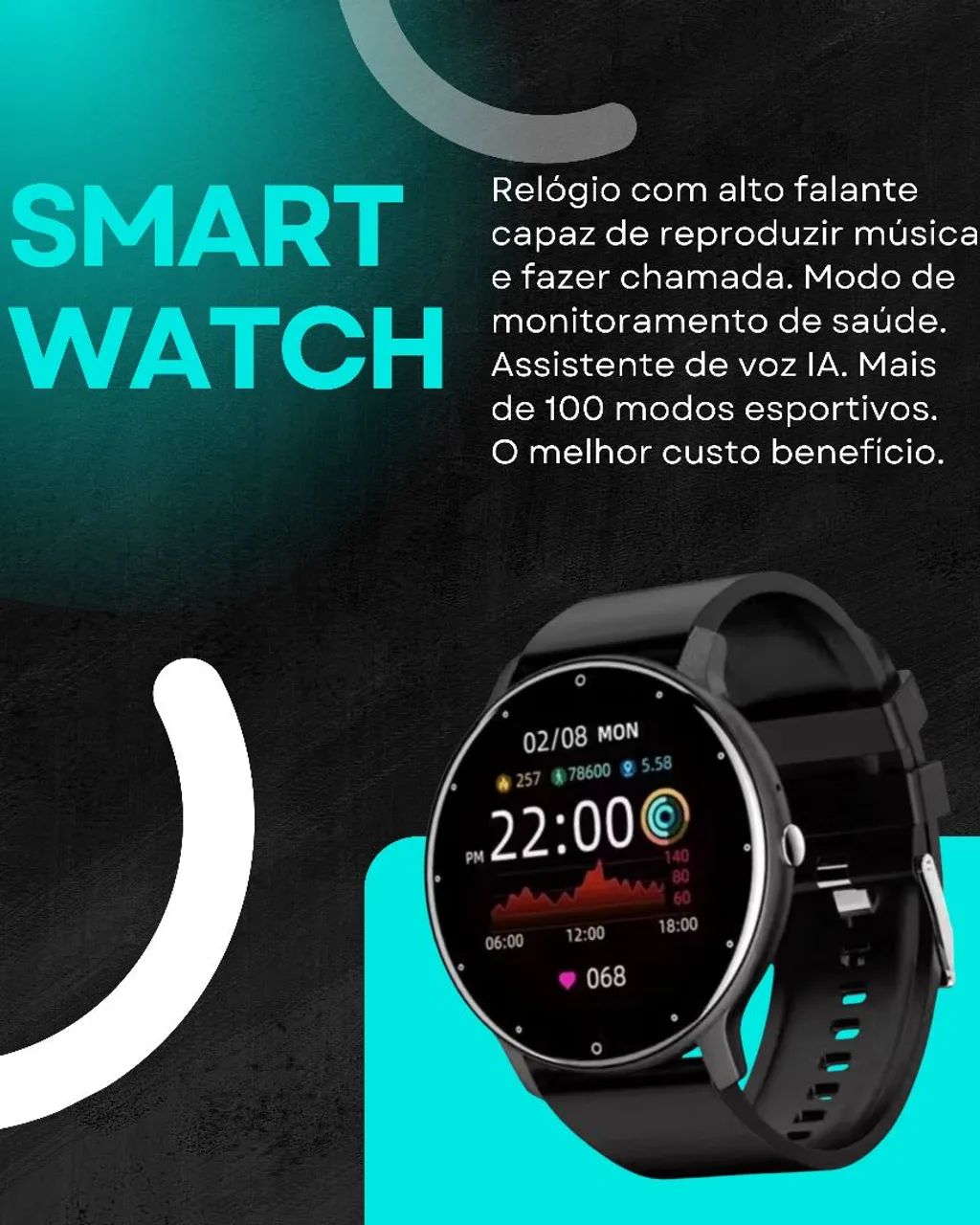 SmartWatch + de 100 modos esportivos