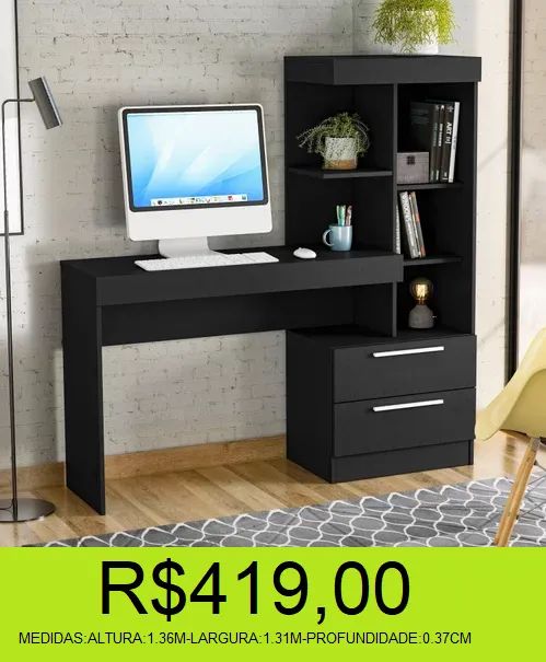 escrivaninha - com nichos - compre e retire hoje mesmo - Foto 2