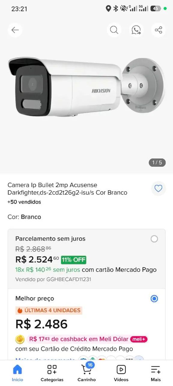 Câmera hikvision acusense novas 