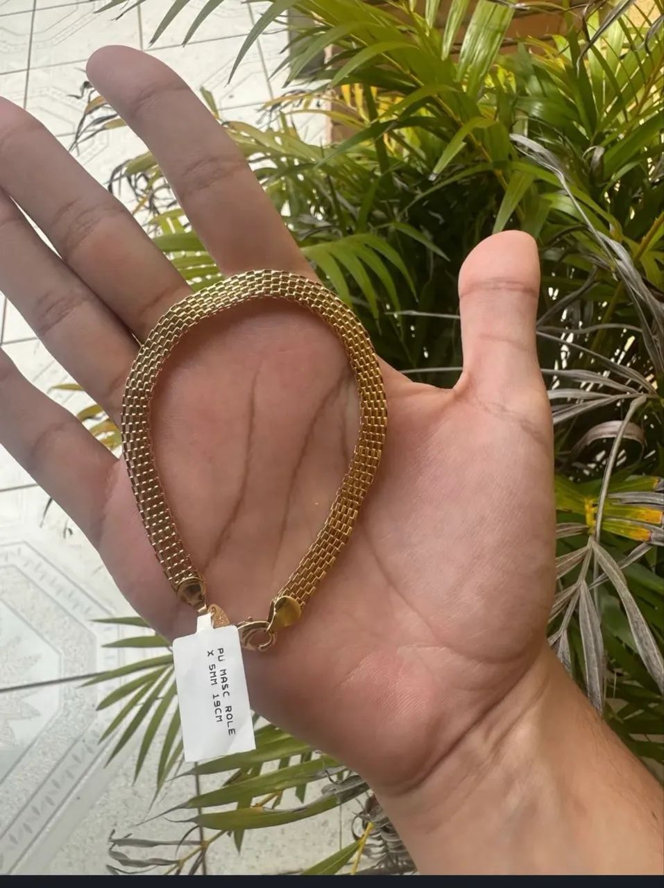 Pulseira masculina 5.5mm modelo esteira - Foto 2