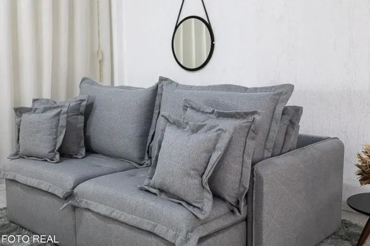 Sofá Cama Retrátil Linho 3 Lugares Grande - Foto 2