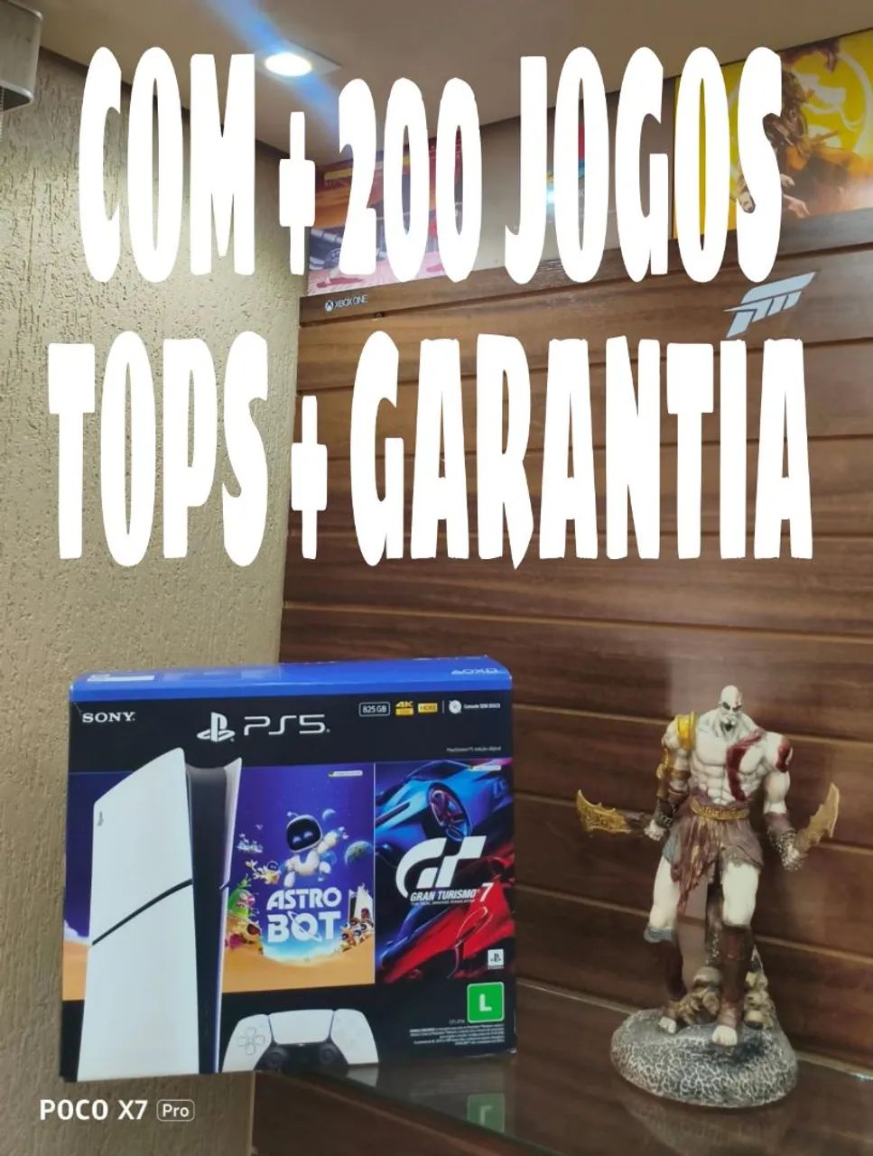 PS5 slim + 200 jogos tops 
