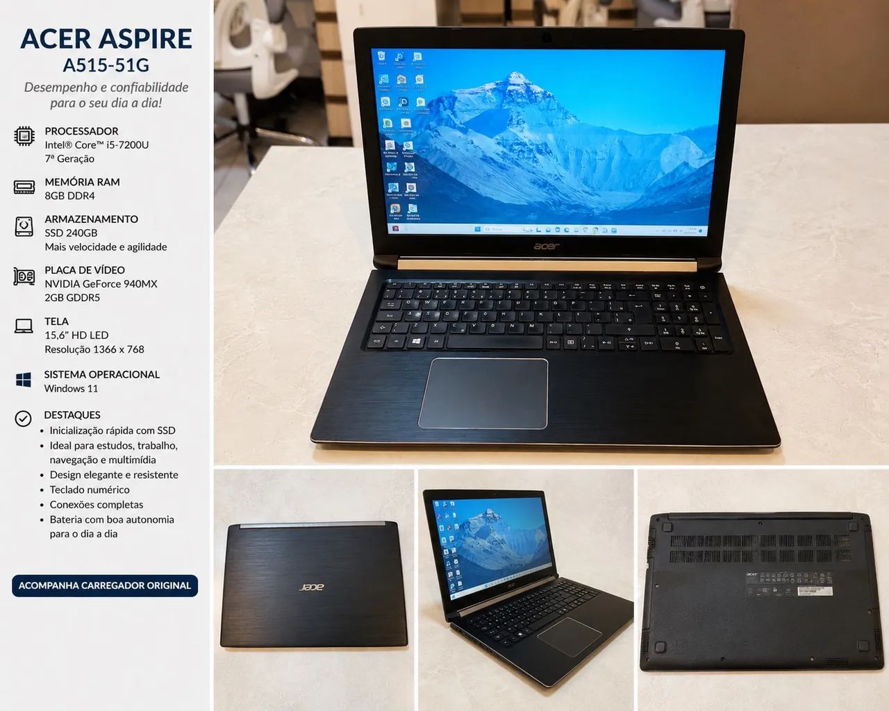 Noteboo ACER ASPIRE A 515-51G