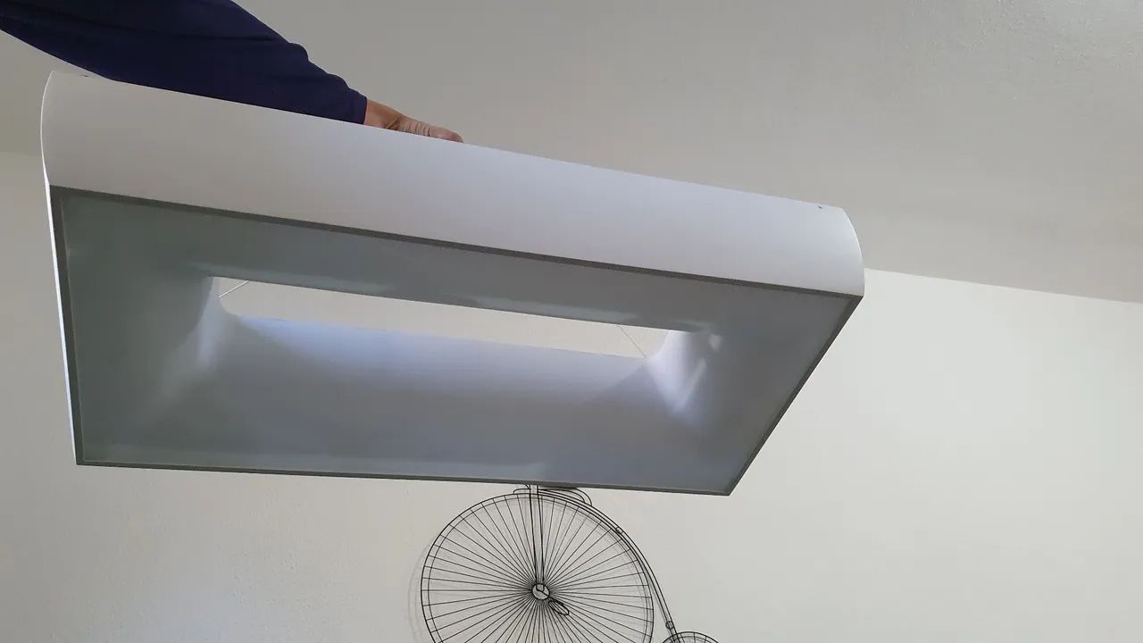 Lustre Pendente Branco Retangular