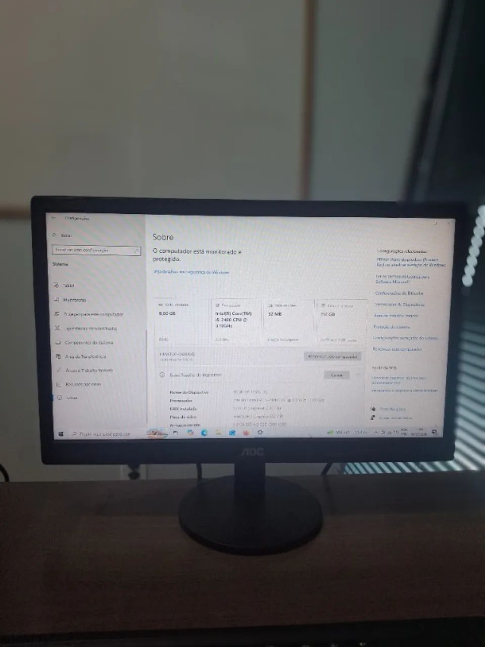  PC Completo Intel Core i5 2400 + 8GB RAM + SSD 120GB + Monitor + Teclado e Mouse - Foto 4