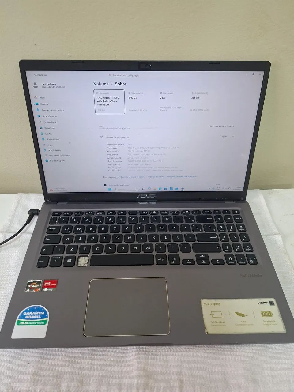 Notebook Asus Ryzen 7 - Foto 3