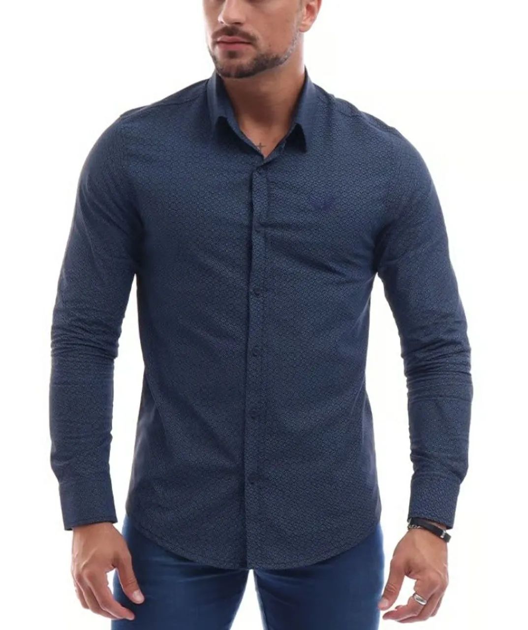 Camisa social azul tamanho G, bonita, original, confortável, tecido macio.  - Foto 2