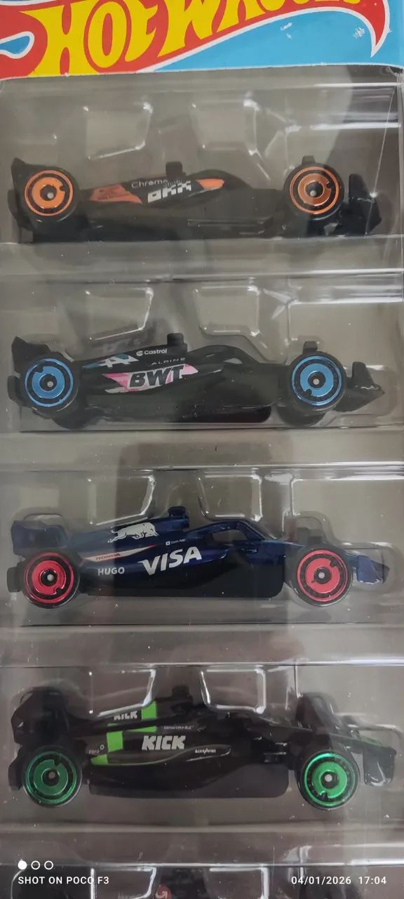 Carrinho Hot Wheels 1:64 Kit Fórmula-1 com 5 - Foto 4