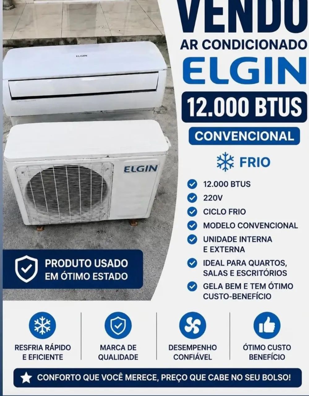 Ar condicionado Elgin 12.000 BTUs