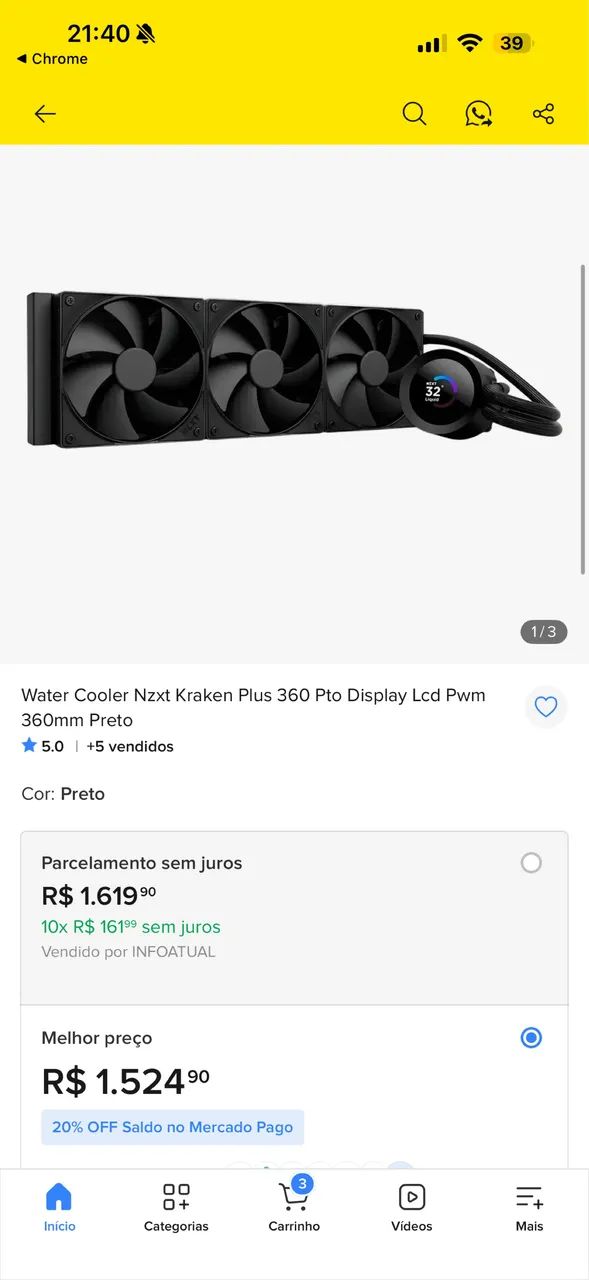 WATERCOOLER NZXT KRAKEN 360mm - Foto 2