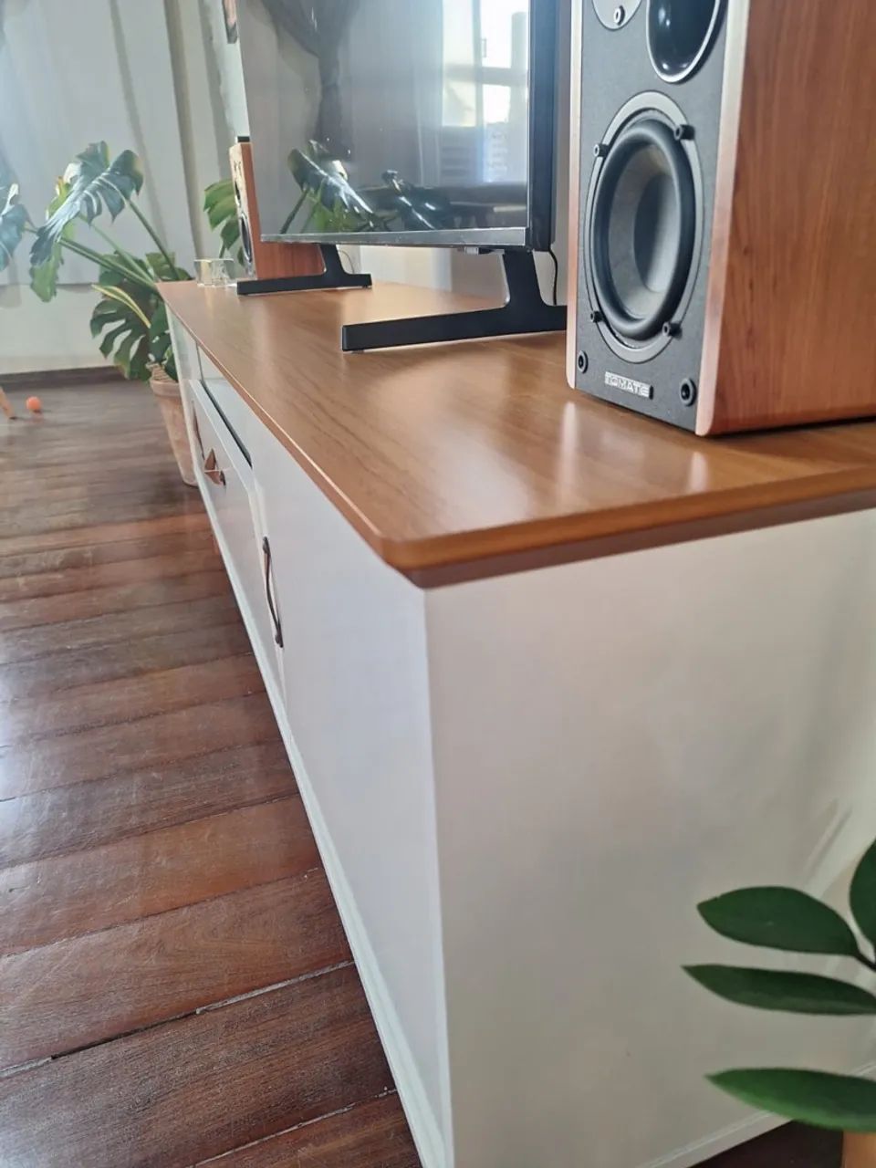 Raque para Sala - Off-white com Madeira - Foto 2