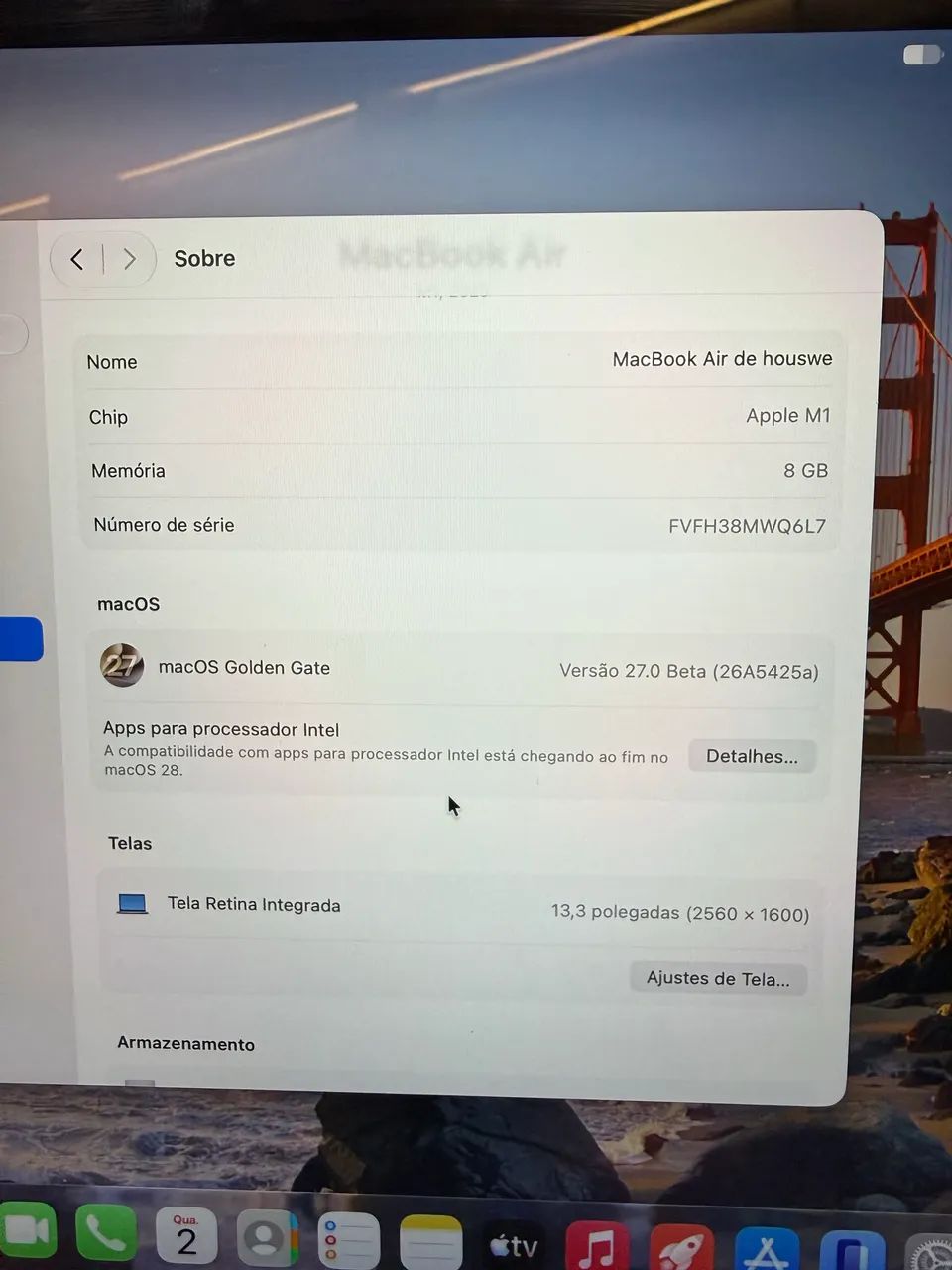 MACBOOK AIR M1  256/08GB  (SEMINOVO) completo - Foto 2