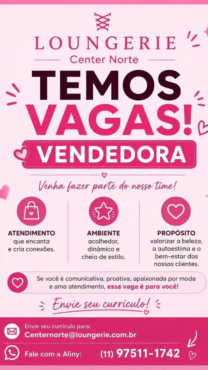 Vaga de Vendedora 