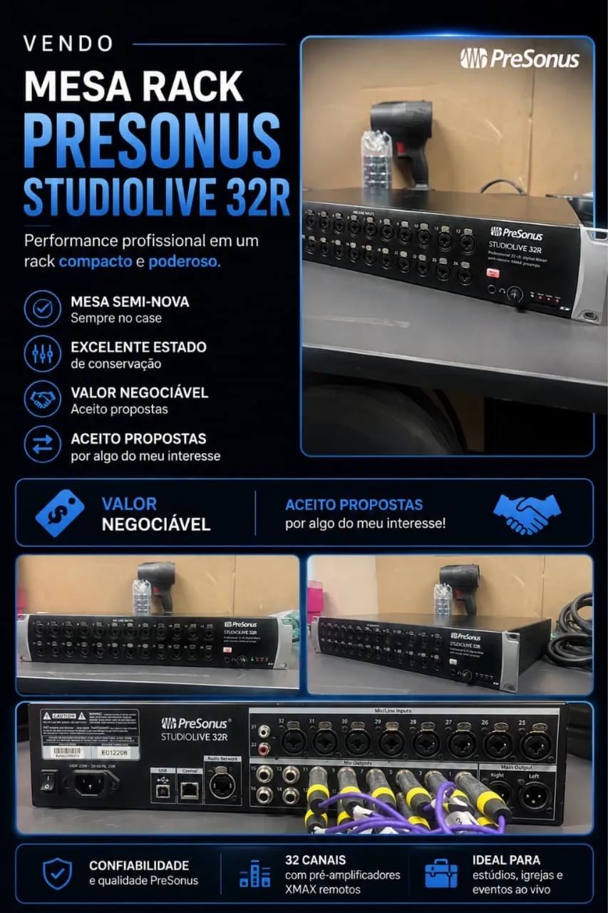 Mesa Rack - Presonus StudioLive 32r - Foto 4