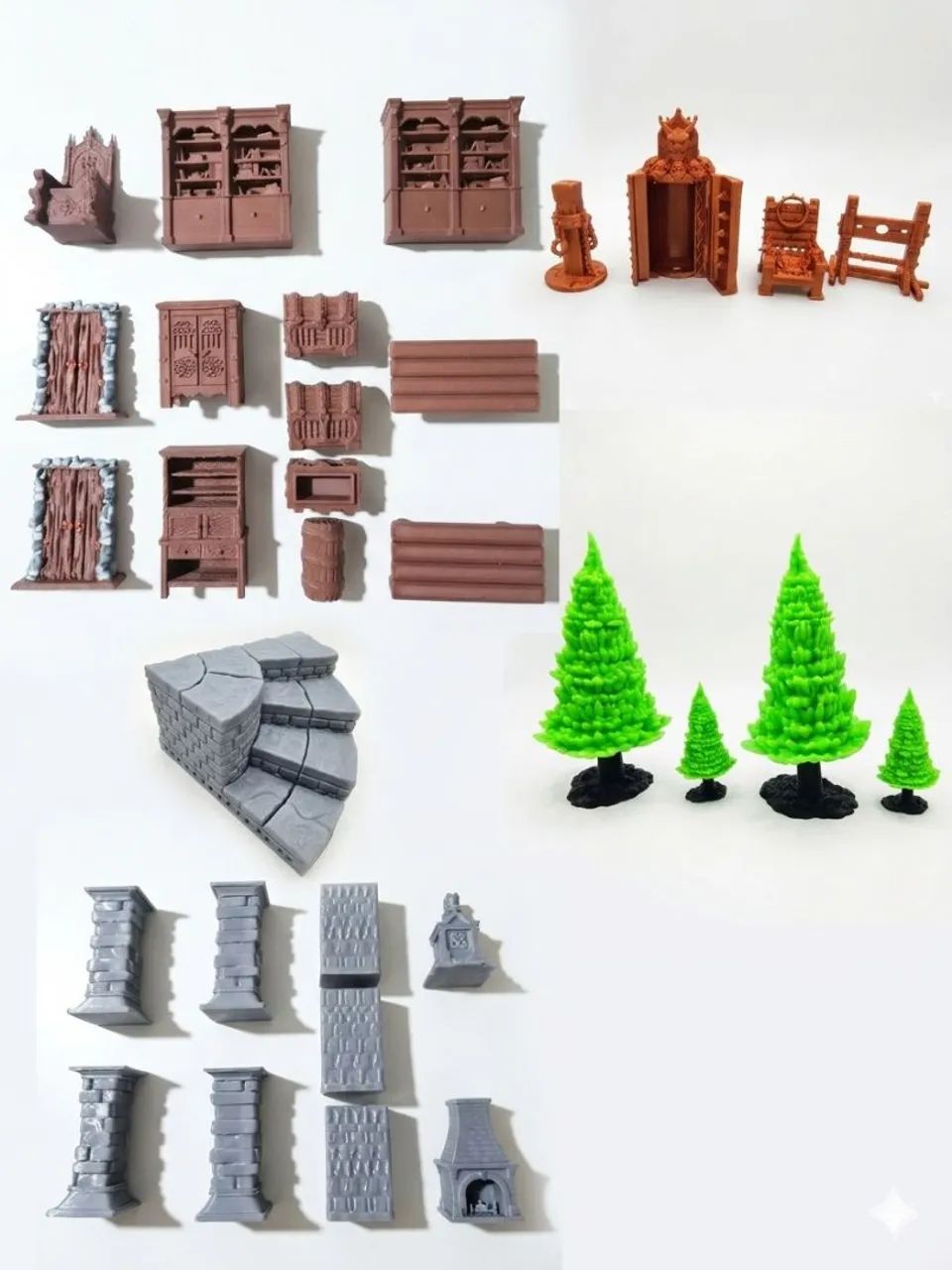 Kit 30 ítens componentes para heroquest Hero quest Mobilias Gloomhaven RPG D&D tabuleiro 