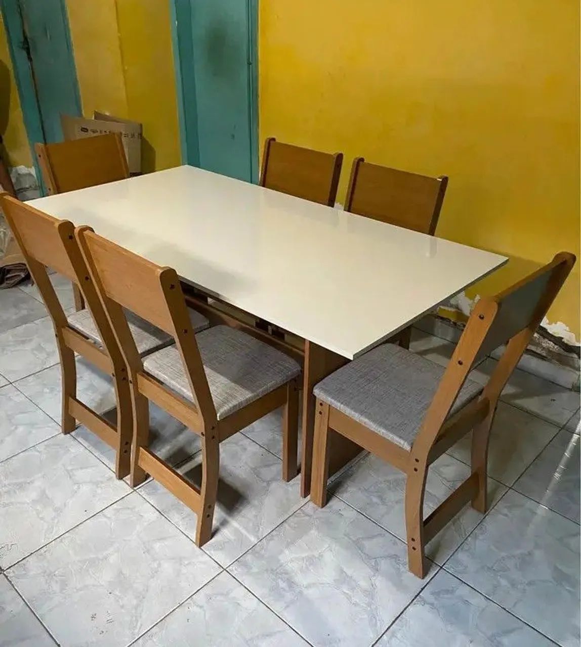 Mesa Karla 6 Cadeiras Nova Produto Na Caixa/Entrega É Montagem Grátis Loja RL Moveis 