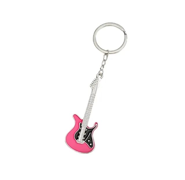 Chaveiro Mini Guitarra Modelo Strato Kit 4 Pçs Cores Metal - Foto 2