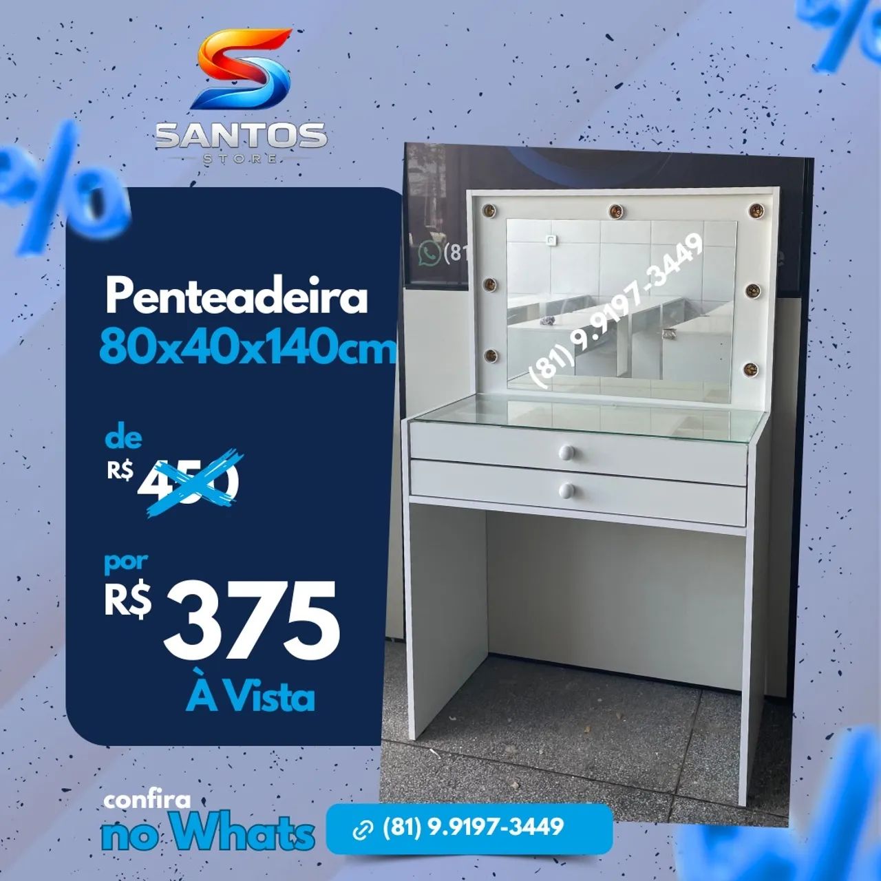 Penteadeira Com 2 Gavetas e Iluminação  - Foto 2